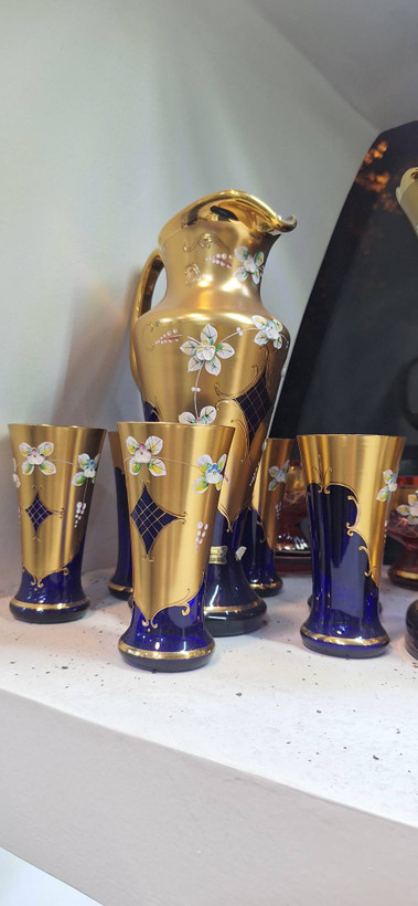 پارچ و لیوان اگرمن گل برجسته