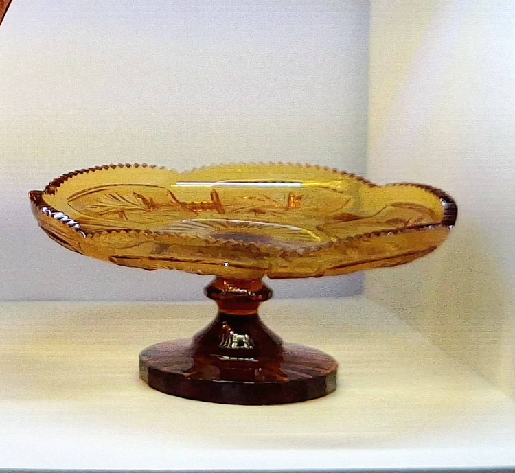 سرویس عسلی طرح خورشیدی دو پوست(گلدان، کاسه تک پایه، شیرینی خوری)